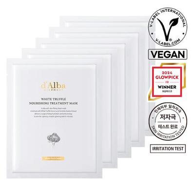 [Even the Sheets Are Certified As Vegan] Dalba White Truffle Nourishing Treatment Mask, 5 Sheets