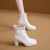 Winter Fashion Thick Heel Women Ankle Boot Fashion Square Toe Shoes Street Style Banquet Party Short Botas Mujer
