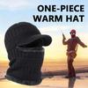 Winter Adult Women Casual Thick Warm Fleece Windproof Riding Beanie Cap Balaclava Hooded Neck Warmer Hats Cap Mask