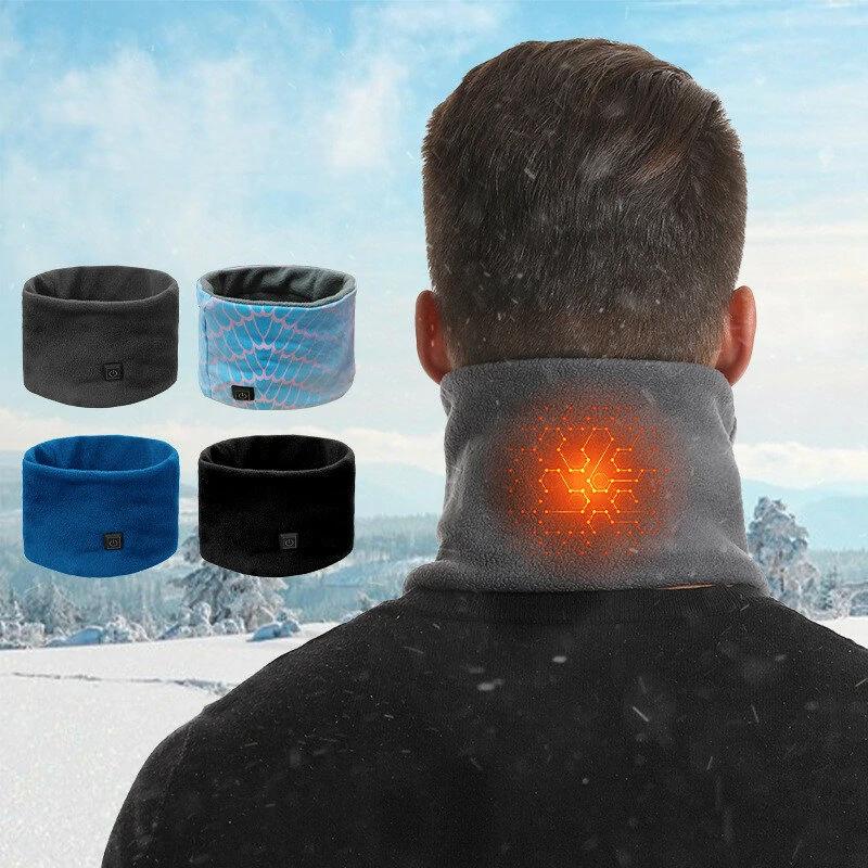 3 Gears Electric Heating Scarf Adjustable Intelligent Winter Warm USB Rechargeable Neckerchief Plush Collar for Men's and Women's