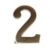 DOOR NUMBERS FROM 1 TO 9. 10cm. CHOOSE NUMBER AND FINISH. BRASS PLATED FINISH NUMBER TWO