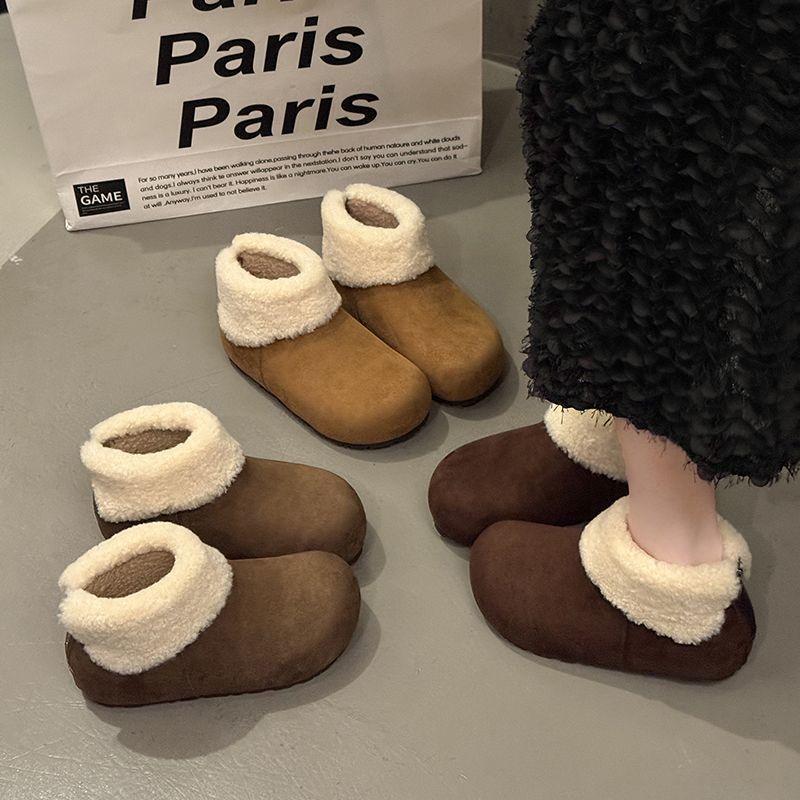 Women's Large Size Soft Elastic Winter Warm and Cold a Foot Stirrup Padded Snow Boots Non-slip Wear Outdoor Leisure Sports Cotton Boots