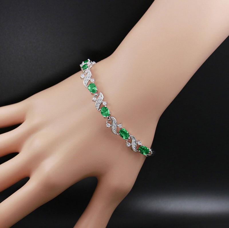

Крестообразный красочный цирконовый браслет: Европейский и американский стиль с 7 вариантами цвета для женщин зелёный