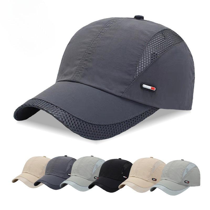 Unisex schnelltrocknende Baseballkappe mit Mesh-Einsätzen und verstellbarem Riemen für Outdoor-Aktivitäten