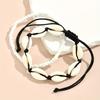 2PCS Summer Beach Anklet Handwoven Adjustable Shell Glass Bead Jewelry For Men Women Stackable Bohemian Vacation Accessories