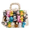 Cartoon Canvas Bag Large Capacity Shoulder Bag With Plush Animal Doll Decor For Casual Women