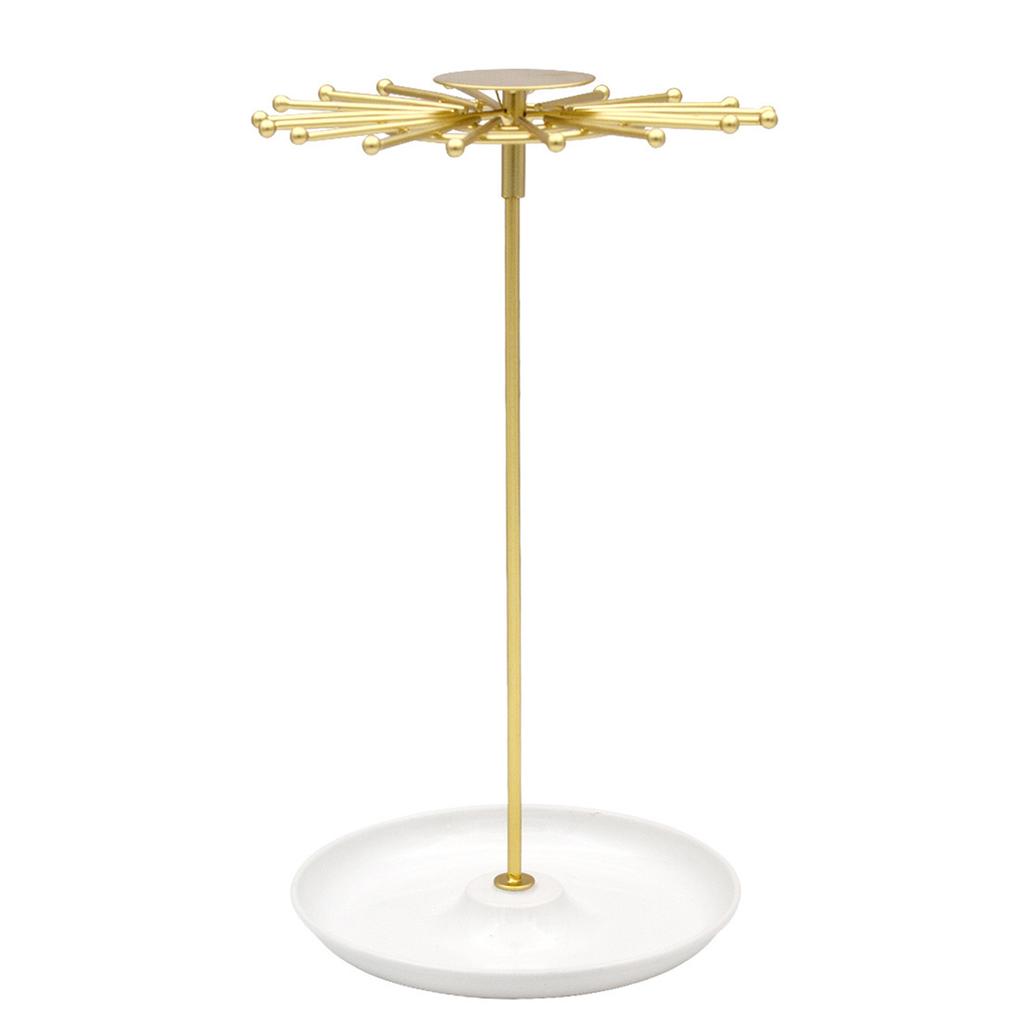 Metal Jewelry Holder with Circular Base Accessories Stand Rotatable Accessory Showcase Rack for Home and Store Use