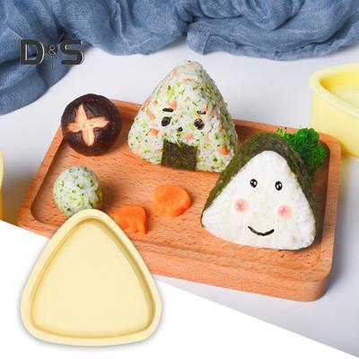 1 Set Anti-break Onigiri Making Tool with Meal Spoon Convenient Triangle Rice Ball Kids Lunch Onigiri Mould Kit