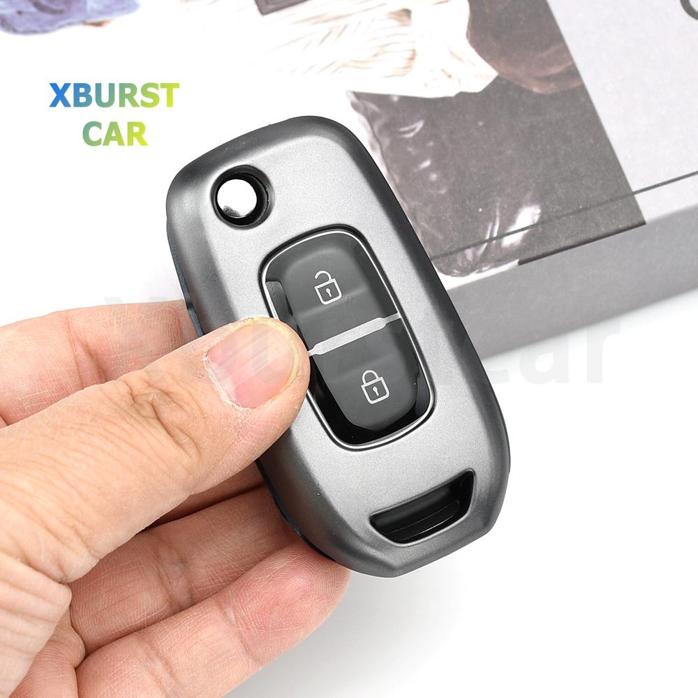For Renault Gt Line Sandero Stepway Logan Clio5 Arkana Kadjar Captur Megane 2/3 Buttons Gun Grey Tpu Car Key Case Fob Cover