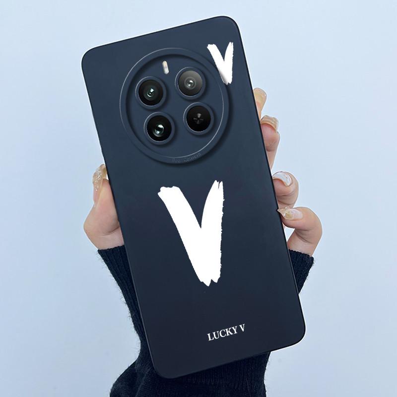 

For Realme 12 4G Case Cover Lucky Initial Letter Shockproof Silicone Soft Matte Phone Bumper for Realme12 Realme 13 4G Casing realme 13 4G