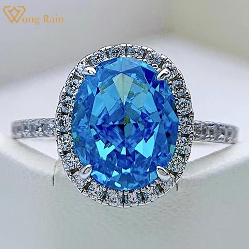 

Wong Rain, 100% стерлинговое серебро 925 пробы, овальный AAAAA, цирконы, драгоценный камень, свадебная вечеринка, винтажное кольцо для женщин, ювелирные изделия, подарки US 5 красный