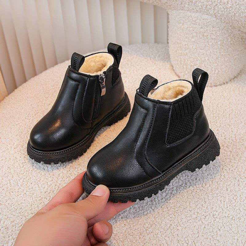 Baby Martin boots 2025 winter new men's and women's boots for 1-6 years old children's 3 casual British style velvet soft-soled boots
