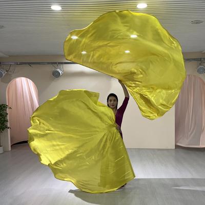 Dancing Flag with Expandable Stick Half Circle Shape Bright Color Luster Surface Performance Costumes Props Accessories