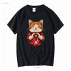 Cute Maneki Neko Cat T Shirt Lucky Charm SweaT Valentines Day Japanese Apparel Adorable Mom Crewneck Vintage Washed Comfortable