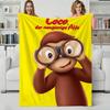 Cartoon C-Curious George Throw Flannel Blanket Perfect for Sofa Office Bed Travel Sleep Read Relax Camping four season use
