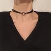 Red & Black Velvet Heart Choker Necklace - Fashion Accessory for Friends
