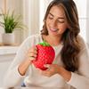 Strawberry Shaped Squeaky Toy with Building Block Filling for Sensory Play and Stress