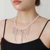 Jewelry Temperament Tassel Moon Small Fragrant Wind Necklace Three-Dimensional Love Versatile Necklace Ornament Collarbone Chain