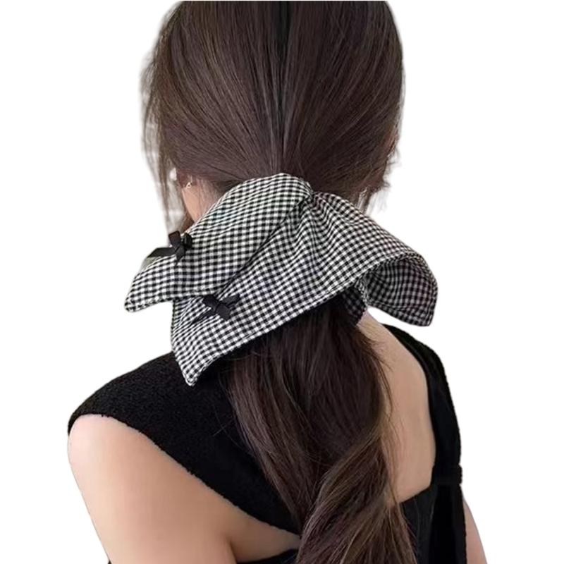 Elegant French Bows Scarf Scrunchie Headbands Hair Accessory For Women Soft Fabric Hair Tie Multipurpose Styling