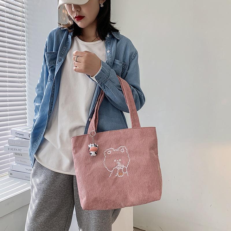 Corduroy women's bag 2 new shoulder bag casual simple handbag