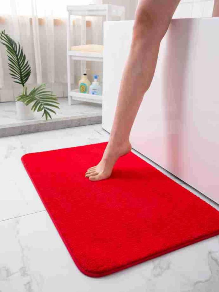 Coral Fleece Emboss Bathroom Cashmere Thickening Mat Bath Non-slip Carpets In Wash Basin Bathtub Side Floor Rug Shower Room Doormat Memory Foam 3D Pad