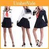 Elegant Women's Long Sleeve School Girl Uniform Sailor Dress For Cosplay Enthusiasts