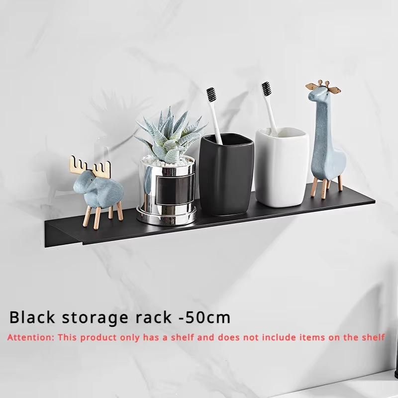 Aluminum alloy storage rack, minimalist style, no drilling, living room, kitchen, bathroom, wall mounted storage rack