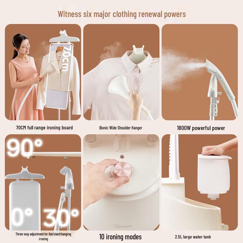 Midea 25A1 Upright Double-Pole Garment Steamer CN plug (adapter included)