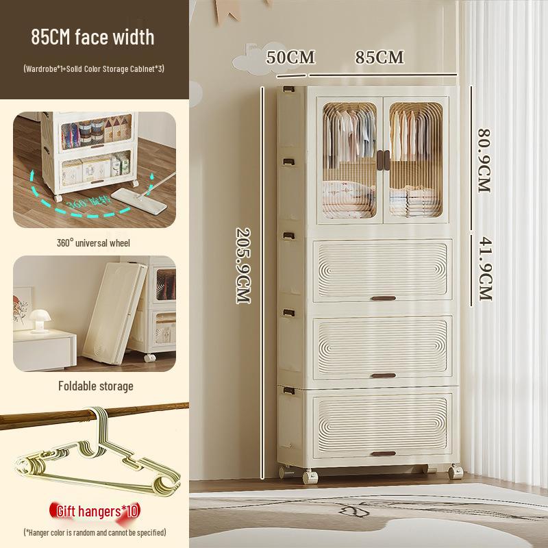 Children's Multi-layer Folding Wardrobe Storage Cabinet for Baby Clothes