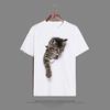 Cat Printed Oversized Loose Casual Cotton Round Neck Short Sleeved Shirt with Worn Clothes T-Shirts Women’s