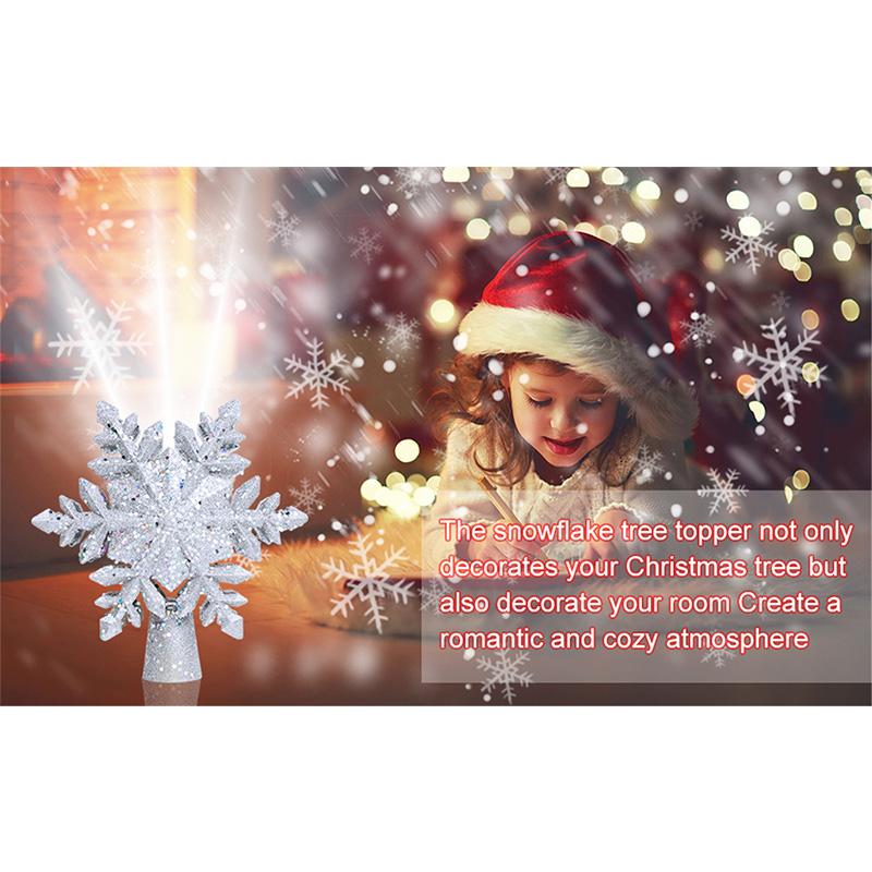 Christmas Snowflake Rotating Projection Lamp Christmas Tree Crown Decoration Christmas Day Indoor Atmosphere Light Holiday Lighting