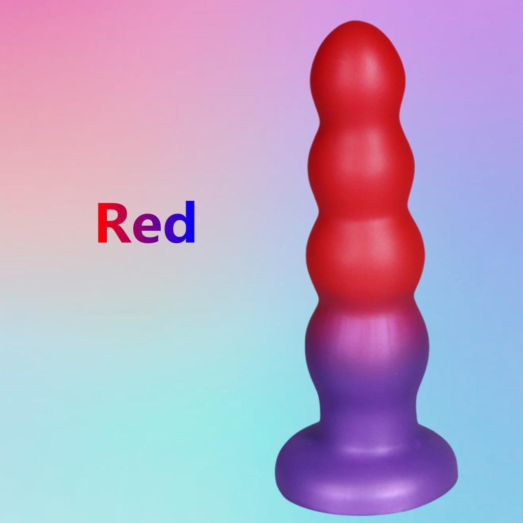 Gradient Silicone Butt Plugs Anal Beads Masturbator Suction Cup Vaginal Plug Wearable Dildo Anus Dilator Adult Sex Toys Casal