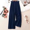 Women's Pant Plus Size Fashion Solid Colour High Waist Wide Leg Trousers