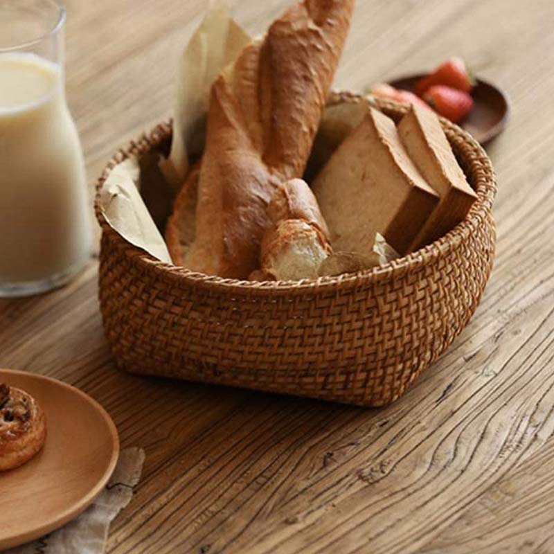 Kitchen Organizer Storage Shelf Organization Storage Rattan Wicker Picnic Basket Desk Organizer For Cosmetics Storage Box