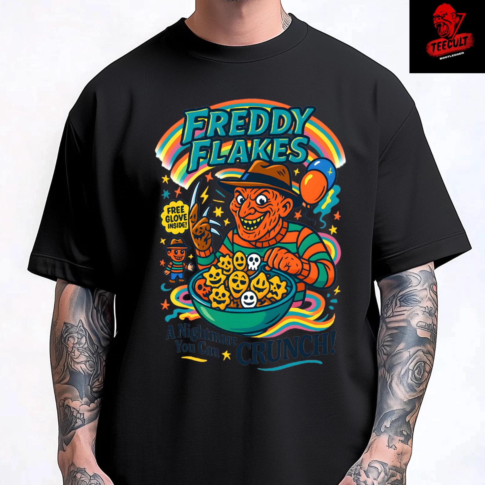 Men s and Women s T-shirts Killer Cereal Freddy Flakes Funny Horror Character Unisex M