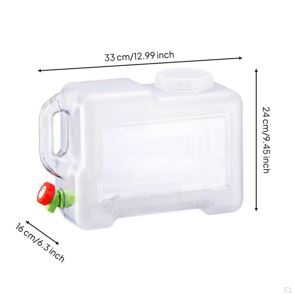 water container with Lid and Spigot Transparent Square for , Travelers, Camping, Road