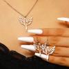 Phönix Halsketten- und Ohrring-Set für Damen, Hohlgeschnitzter Schmuck aus Edelstahl, Minimalistisches mehrlagiges Anhänger-Choker mit Hängeohrringen