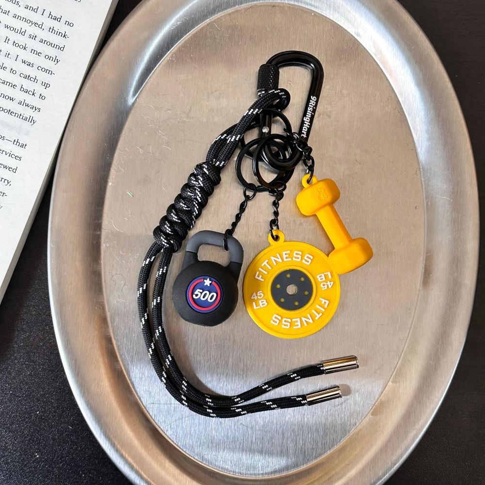 

Mini Simulation Dumbbells Keyring with D-shaped Buckle Fitness Series Pendant Bodybuilder Style 23