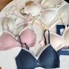 Cloud Cream Floral Lingerie: Wire-Free Push-Up Bra with Side Support