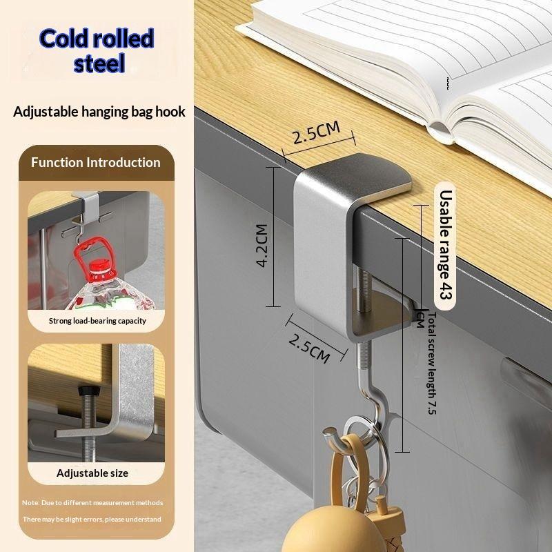 2/5 Pcs Extra Thick Backpack Hook No Adhesive Adjustable For Desk Dorm Office Durable Space Saving