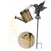 Solar Watering Can Light Metal Hanging Lantern Waterproof Hummingbird Watering Can Light Decorative for Garden Yard Balcony