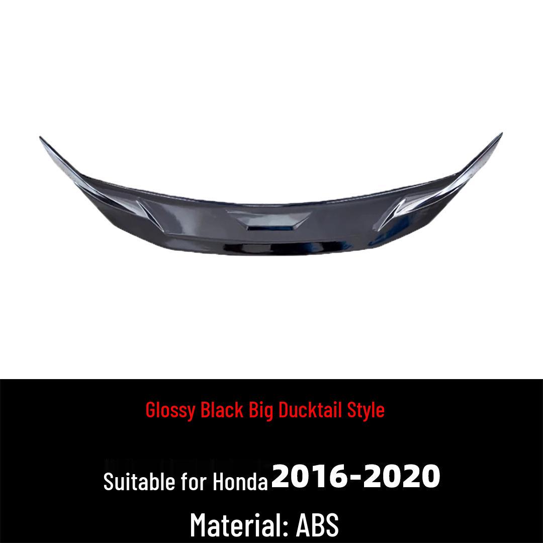 

Compatible Rear Spoiler for 2016-2020 Tenth Gen Civic R-Style, Large Ducktail Wing, No-Drill Required