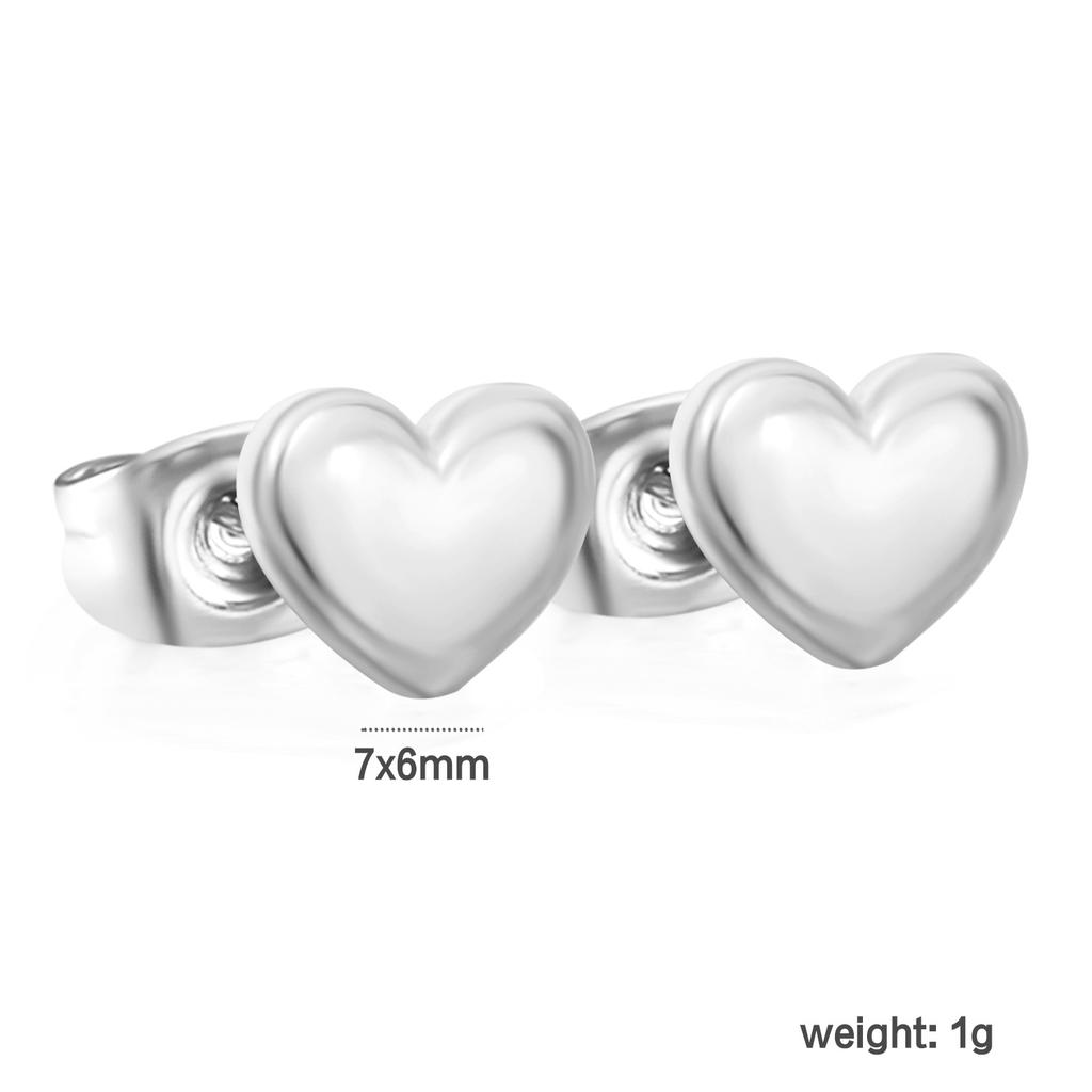 Elegant Small Glossy Heart Earrings Fashion Versatile High-End Ear Accessories