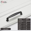 128mm Home Hotel Italian Aluminium Alloy Black Color Furniture Handles Drawer Kitchen Cabinet Bookcase Hardware Cabinet Pulls