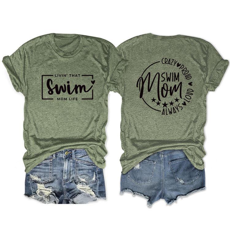 Casual T-shirt Double-sided alphabet print short-sleeved top