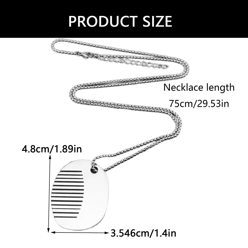 Small Comb Pendant Necklace Statement Necklace Stainless Steel Chain Necklace for Casual Outfits and Special Event
