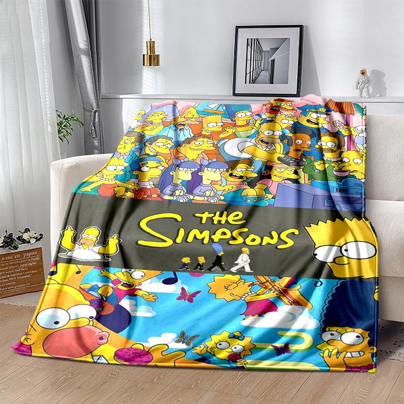1Pc Simpsons Family Adventure Blanket Soft And Comfortable Casual Warm Camping Travel Christmas Halloween Gift M921746