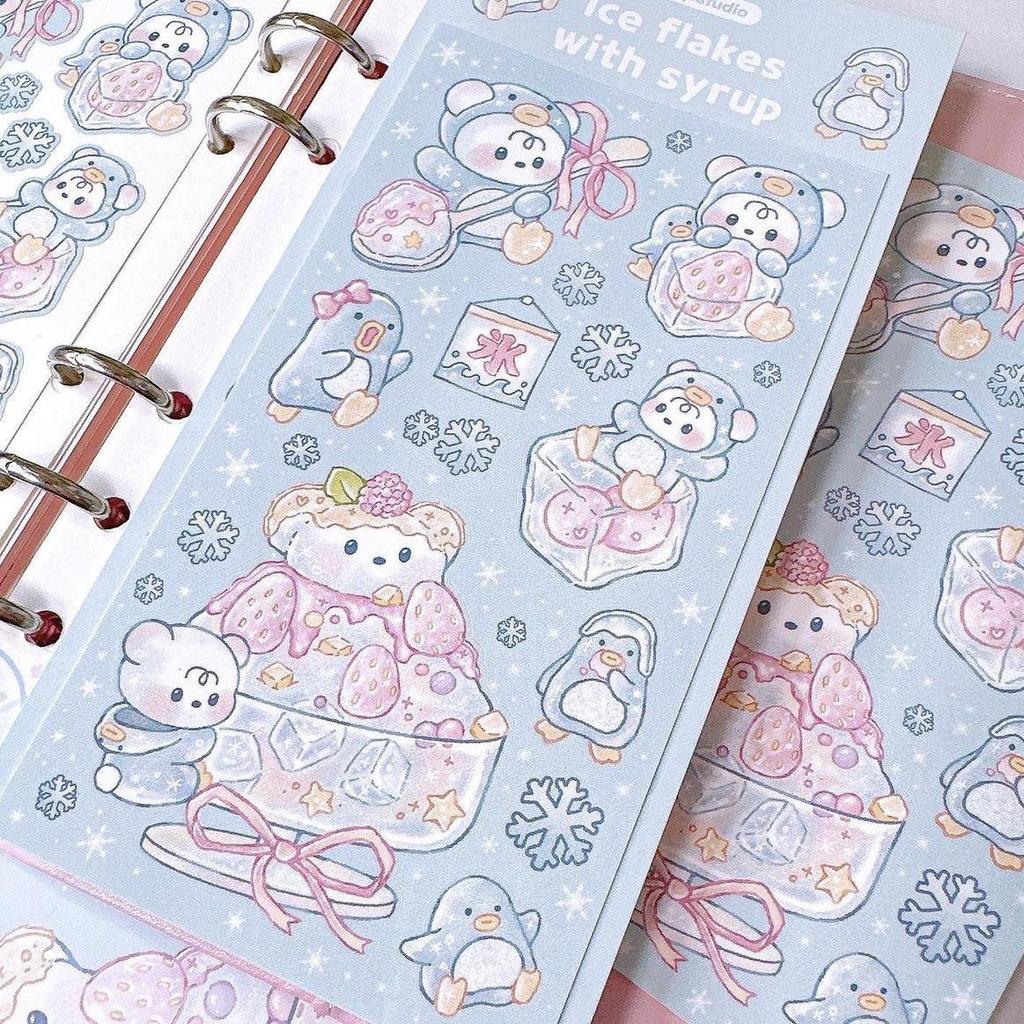 Korean Cute Cartoon Rabbit & Bear Stickers - Korean Style Guka Diary DIY Decorative Decals