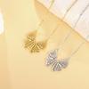 Teamer Delicate Sweet Butterfly Pendant Necklace for Women Girls Stainless Steel Fashion Choker Jewelry Valentine's Day Gift