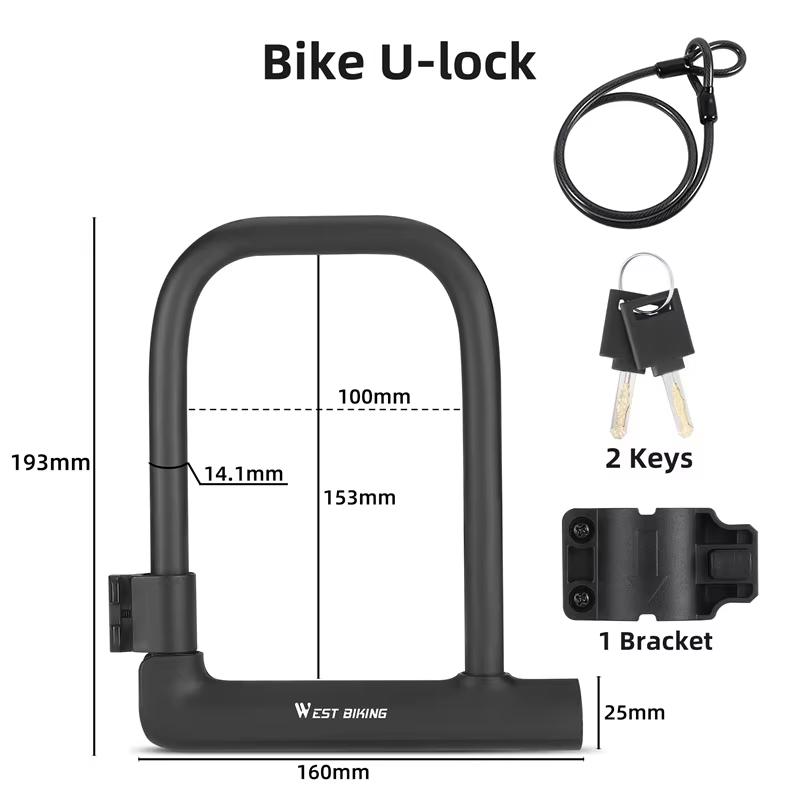 WEST BIKING 1.2m Bicycle Security Steel cable Anti-Theft Motorcycle Mtb Road Bike Lock Rope Universal Cable Cycling Accessories